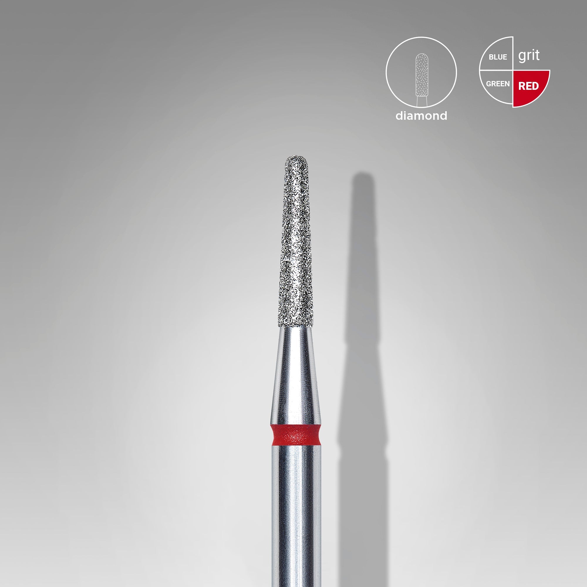 STALEKS EXPERT Frez diamentowy „stożek ścięty” czerwony, średnica 1,8 mm, część robocza 8 mm