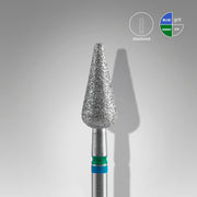 STALEKS EXPERT Frez diamentowy DUO „Gruszka ostra” niebiesko-zielony, średnica 5 mm, część robocza 12 mm