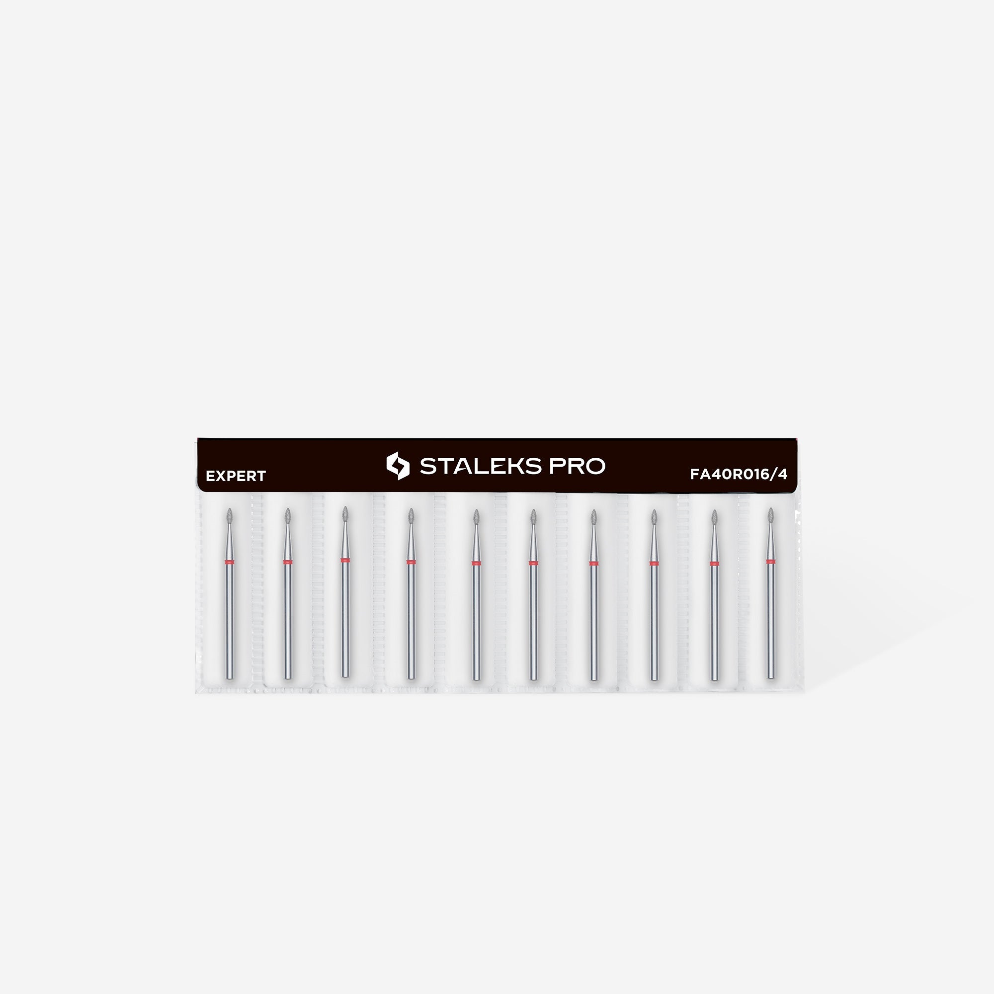 STALEKS EXPERT Frez diamentowy typu „kropla” czerwony, średnica 1,6 mm, część robocza 4 mm
