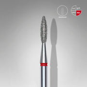 STALEKS EXPERT Frez diamentowy „Płomień” czerwony, średnica 2,1 mm, część robocza 8 mm