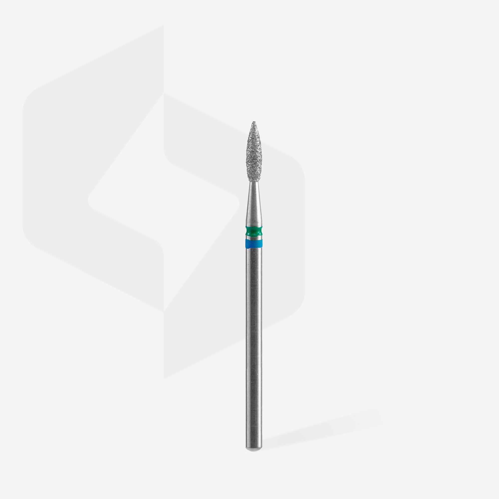 STALEKS EXPERT Frez diamentowy DUO „płomień” niebiesko-zielony, średnica 2,1 mm, część robocza 8 mm