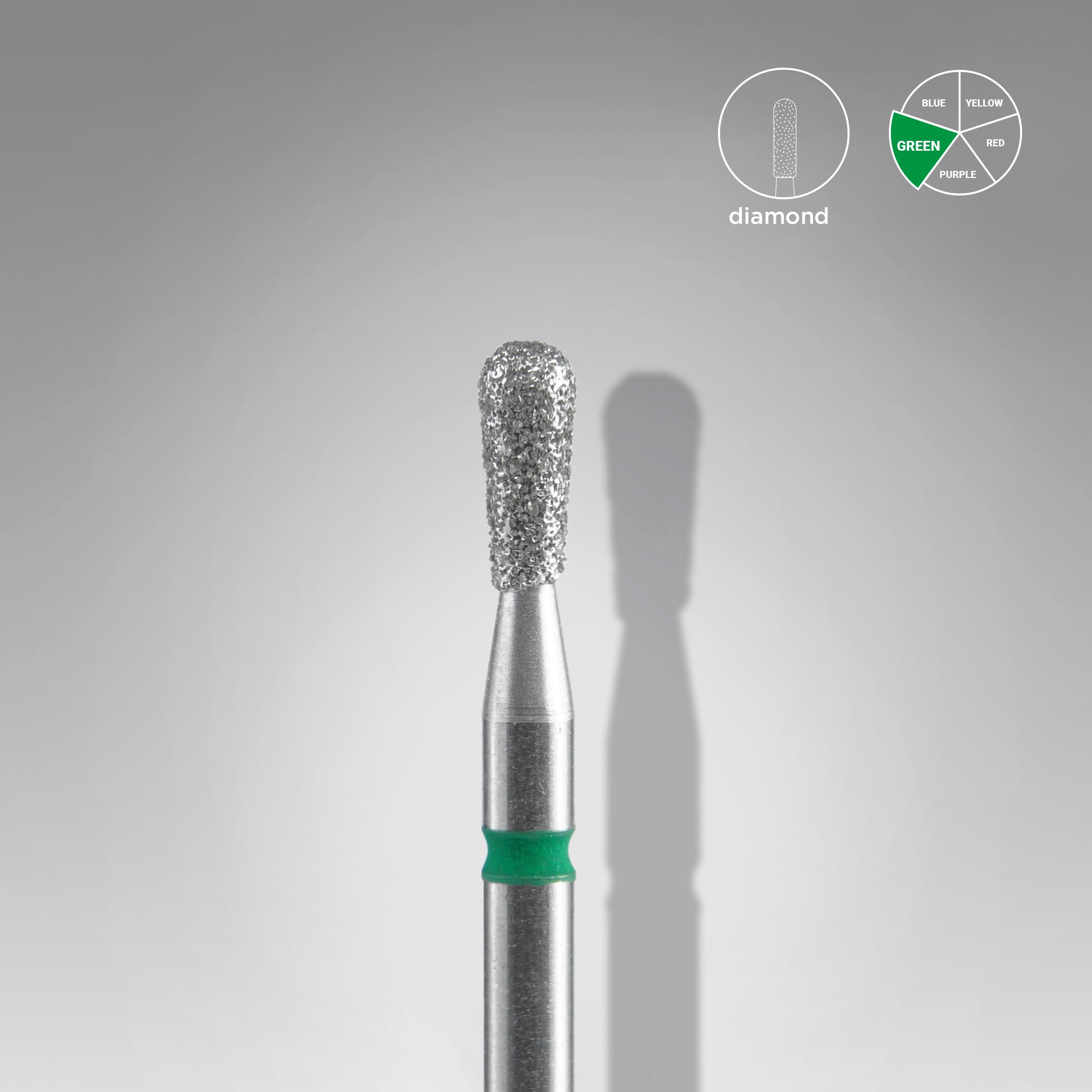 STALEKS EXPERT Frez diamentowy „Zapałka” zielony, średnica 2,3 mm, część robocza 5 mm