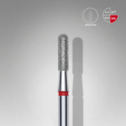 STALEKS EXPERT Frez diamentowy cylinder zaokrąglony czerwony, średnica 2,3 mm, część robocza 8 mm
