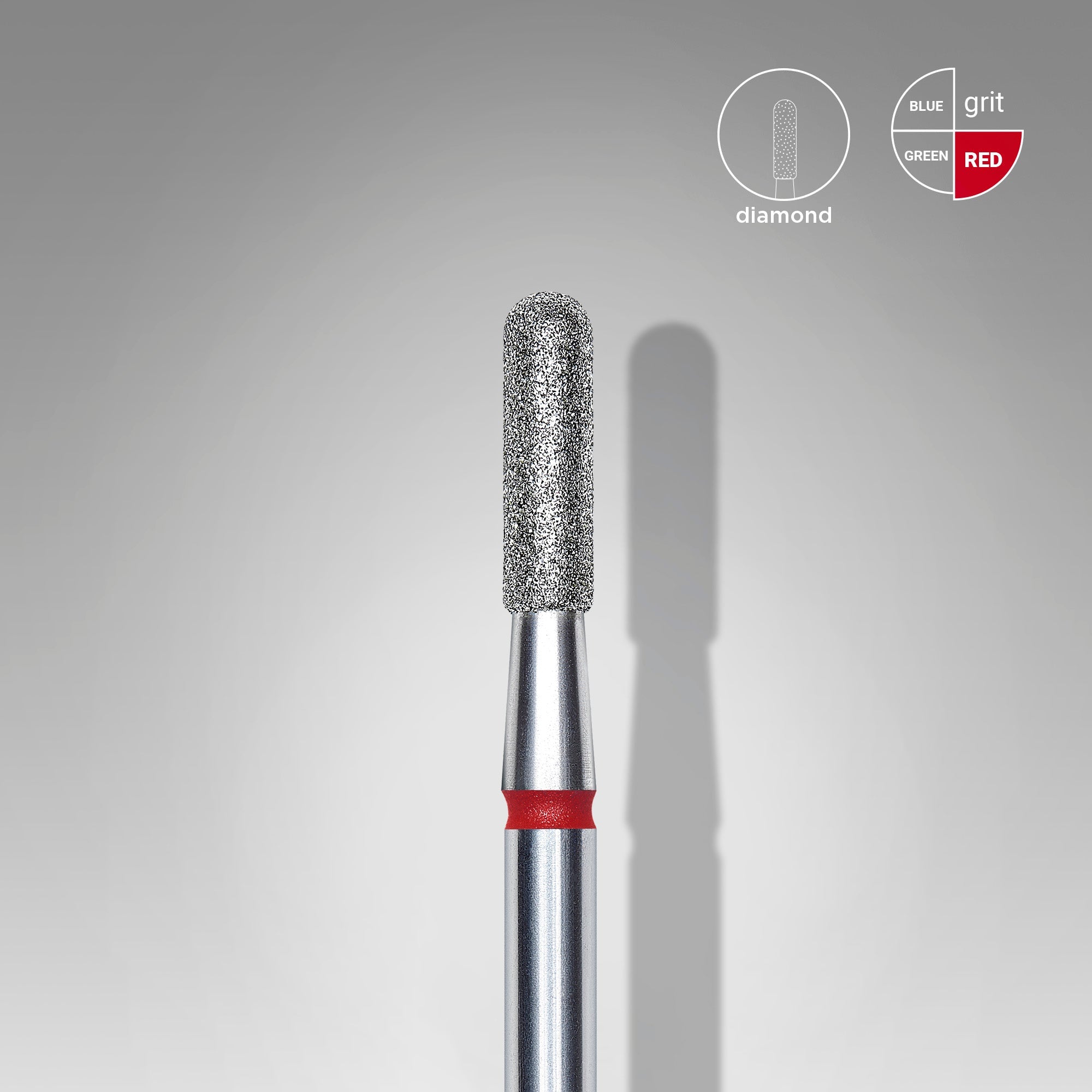 STALEKS EXPERT Frez diamentowy cylinder zaokrąglony czerwony, średnica 2,3 mm, część robocza 8 mm