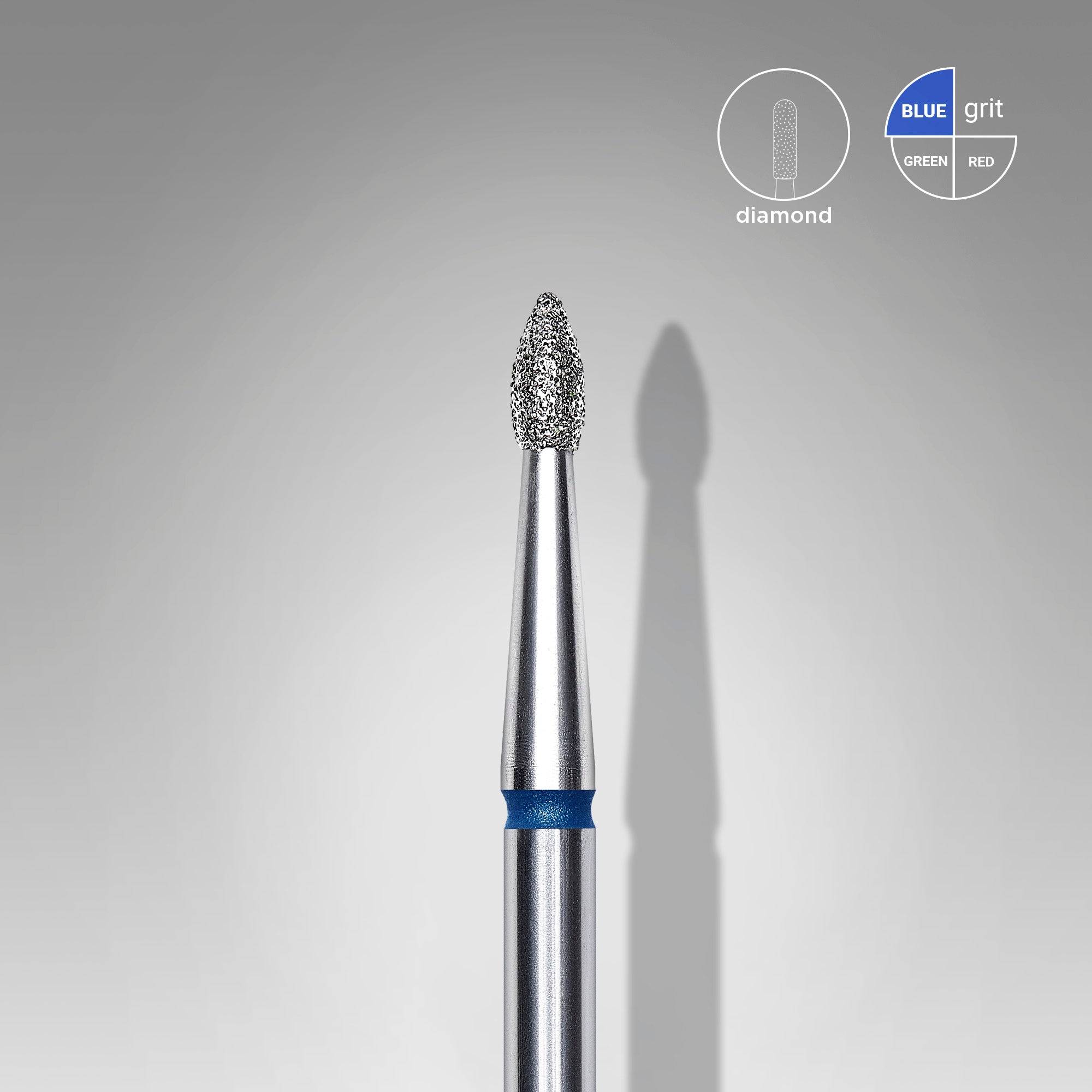 STALEKS EXPERT Frez diamentowy «Pączek ostry» niebieski, średnica 1,8 mm, część robocza 4 mm
