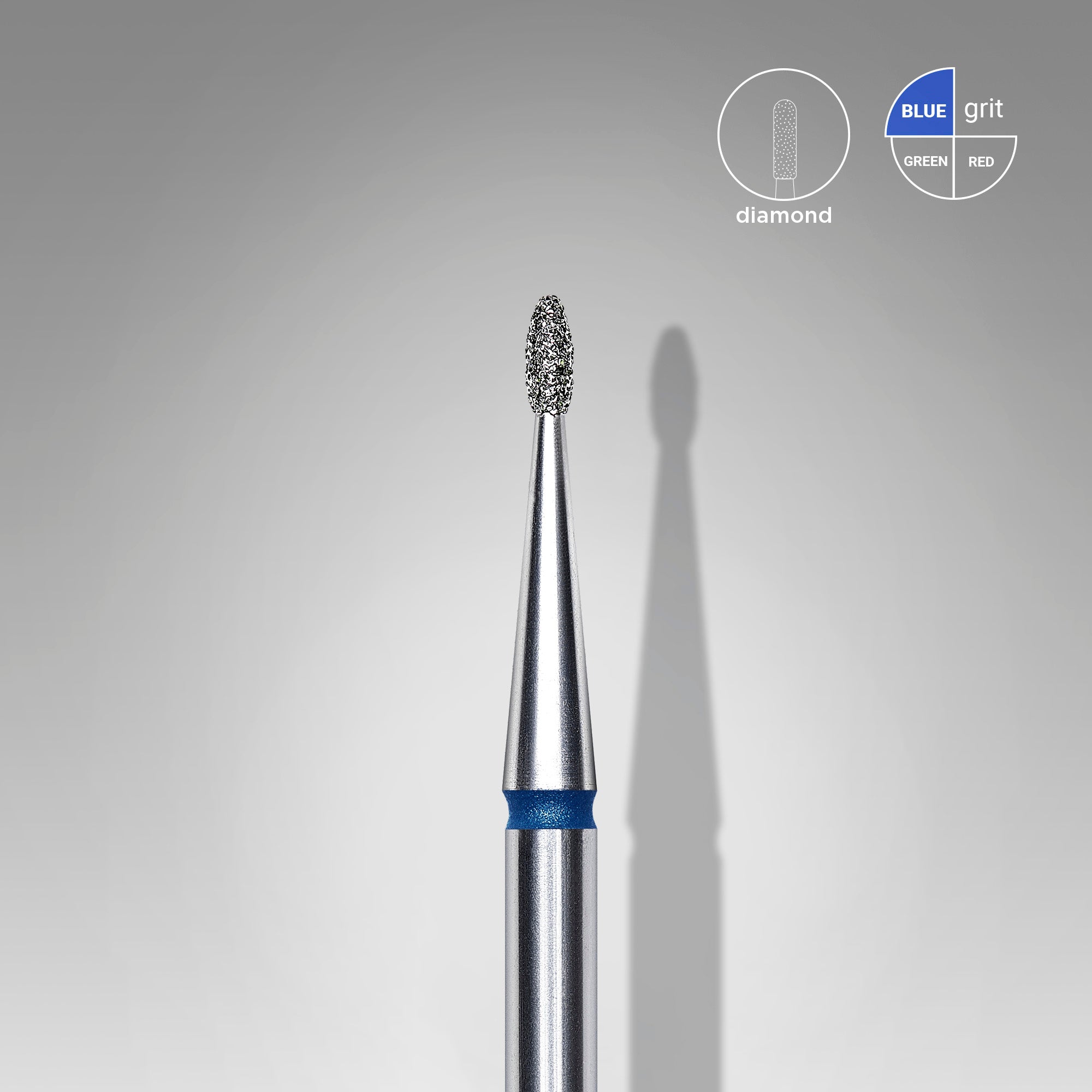 STALEKS EXPERT Frez diamentowy «pączek zaokrąglony» niebieski, średnica 1,2 mm, część robocza 3 mm