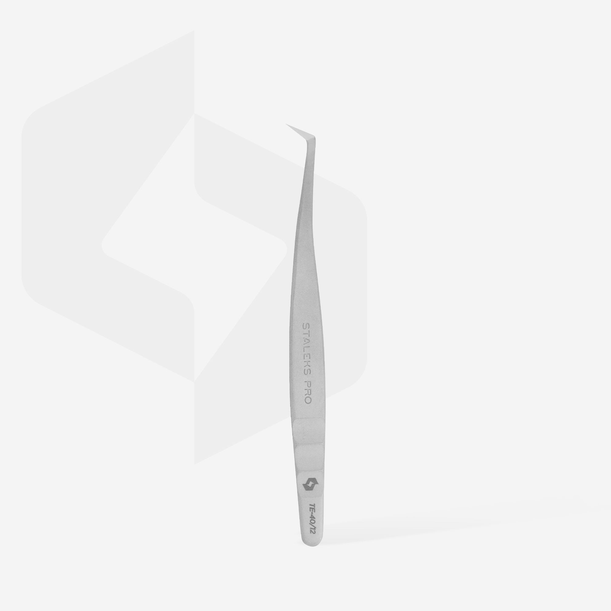 STALEKS EXPERT 40 TYPE 12 Професійний пінцет для нарощування вій, L-образний, 65'