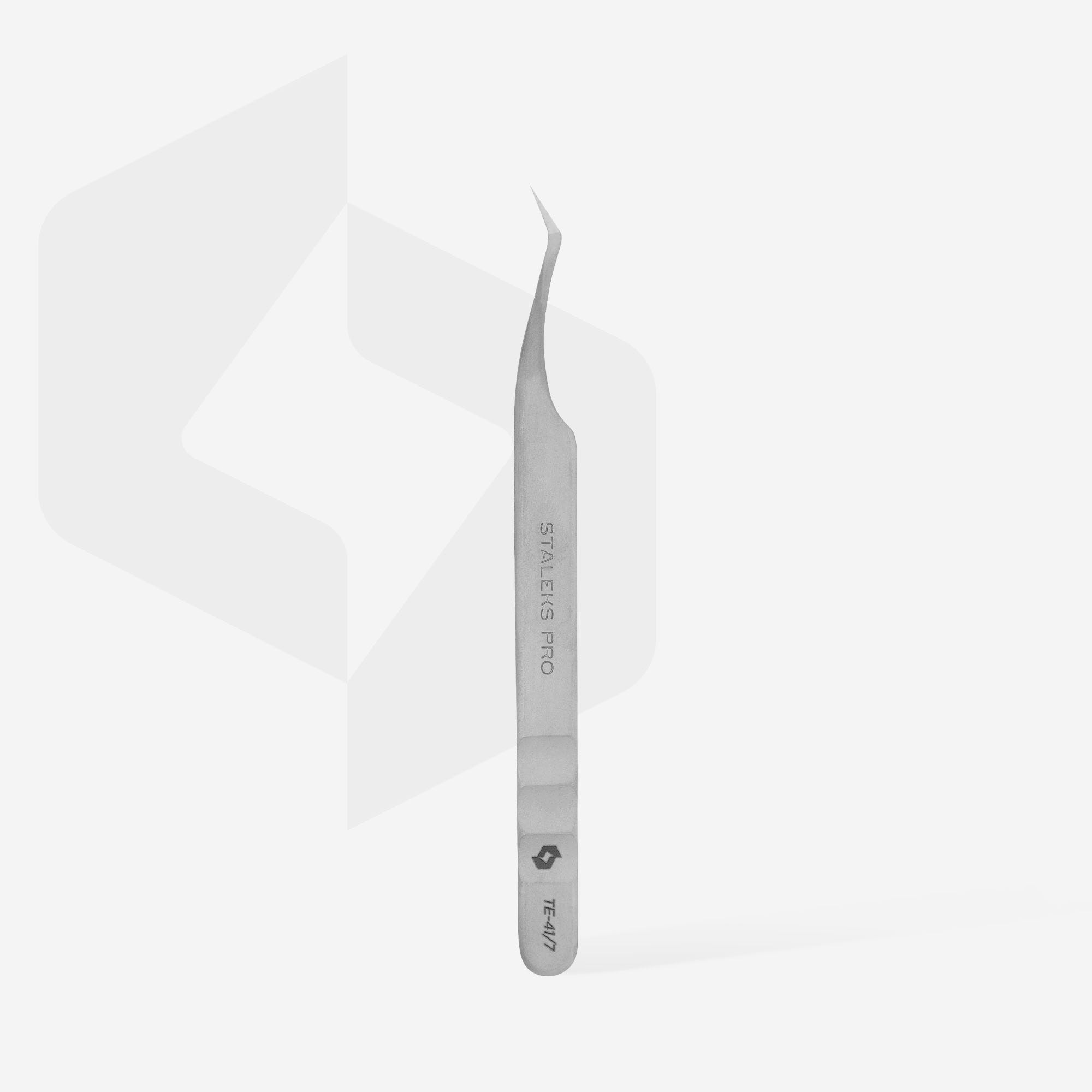 STALEKS EXPERT 41 TYPE 7 Професійний пінцет для нарощування вій, L-образний, 30'