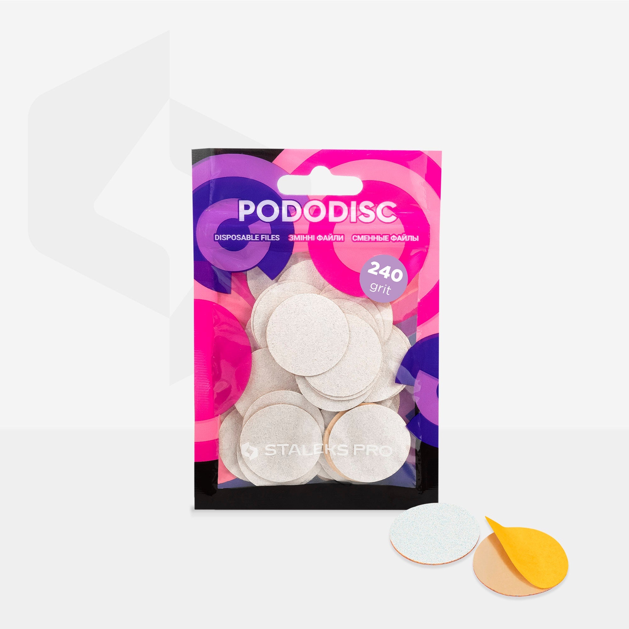 STALEKS EXPERT 25  PODODISC L Pilniki samoprzylepne do dysku pedicure, ziarnistość 240, 25 mm (50 szt.)