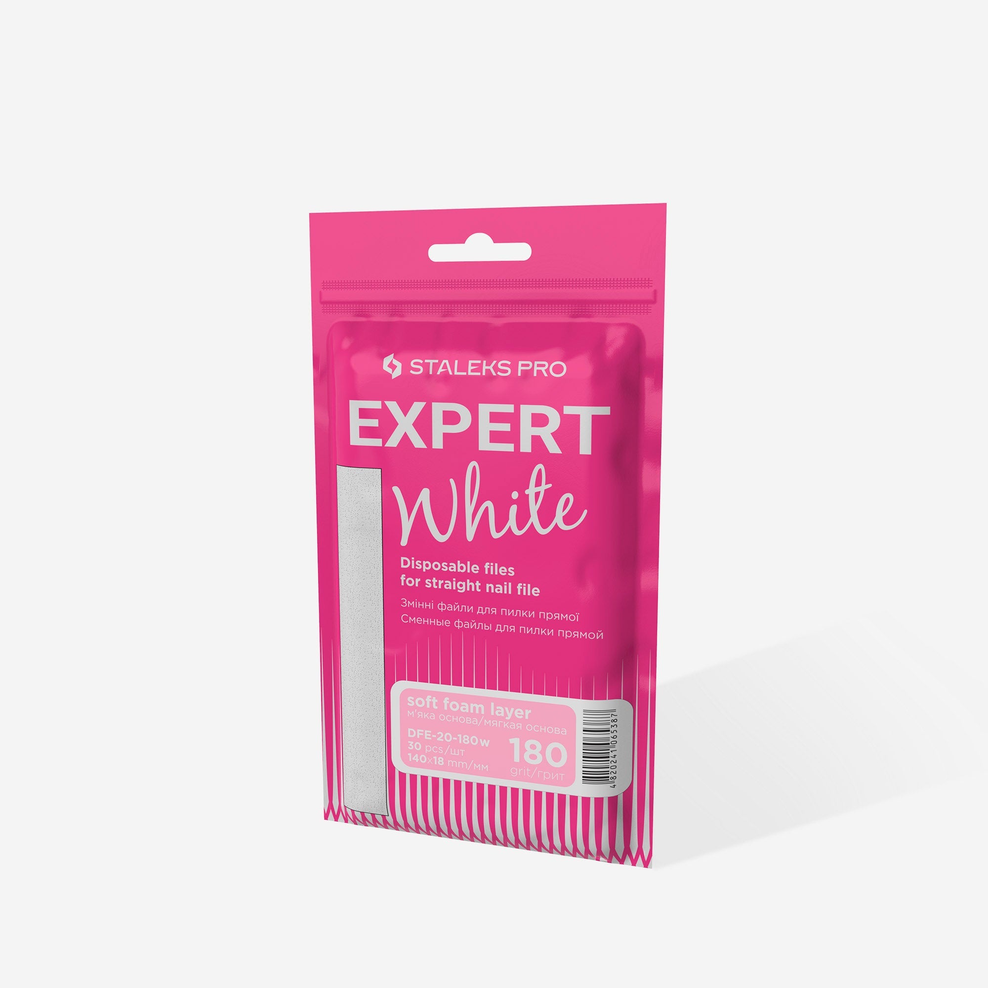STALEKS EXPERT 20 Wymienne pilniki samoprzylepne na bazie miękkiej do prostego pilnika, 180 grit (30 szt.)