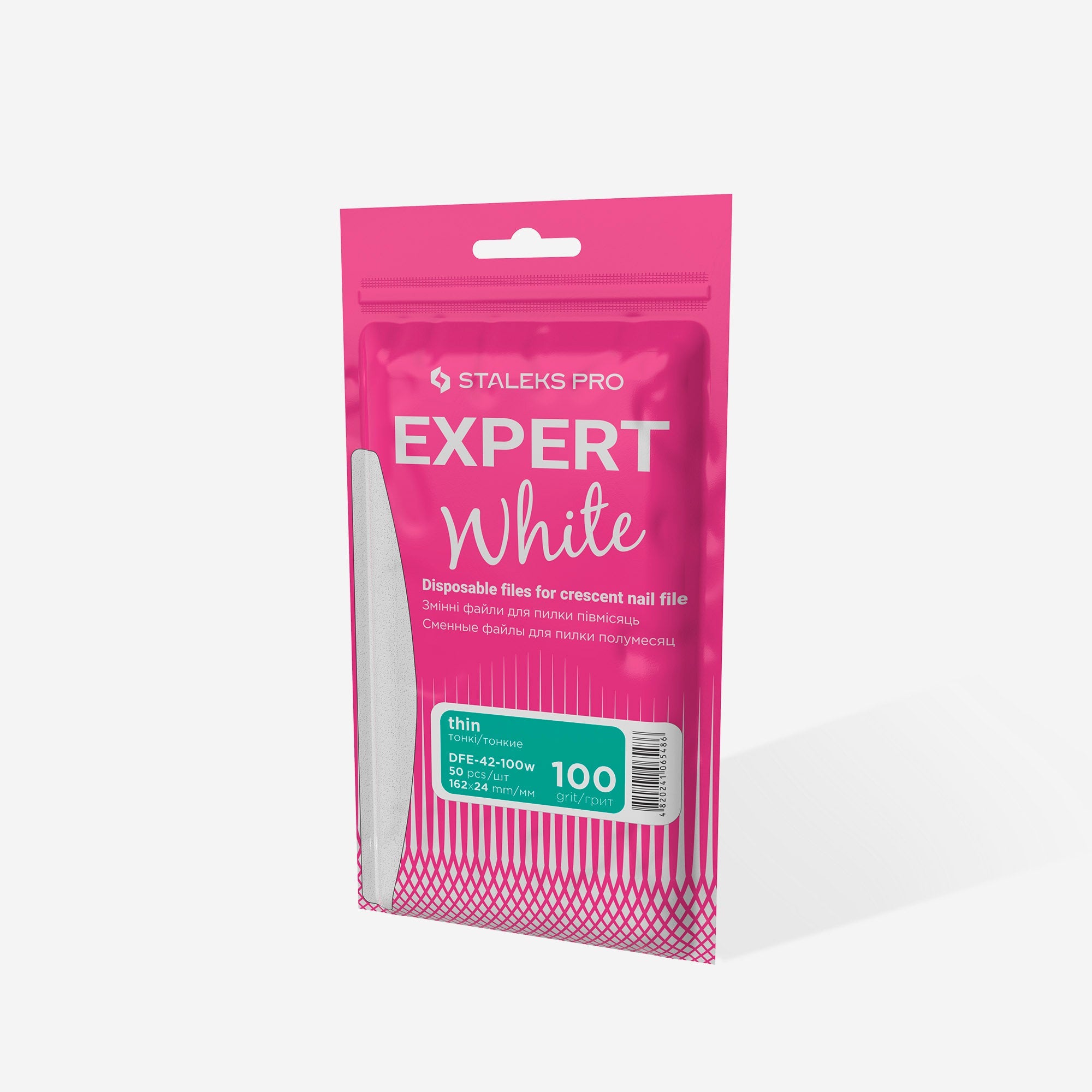 STALEKS EXPERT 42 Pilniki samoprzylepne do pilnika półksiężyc, 100 girt (50 szt)