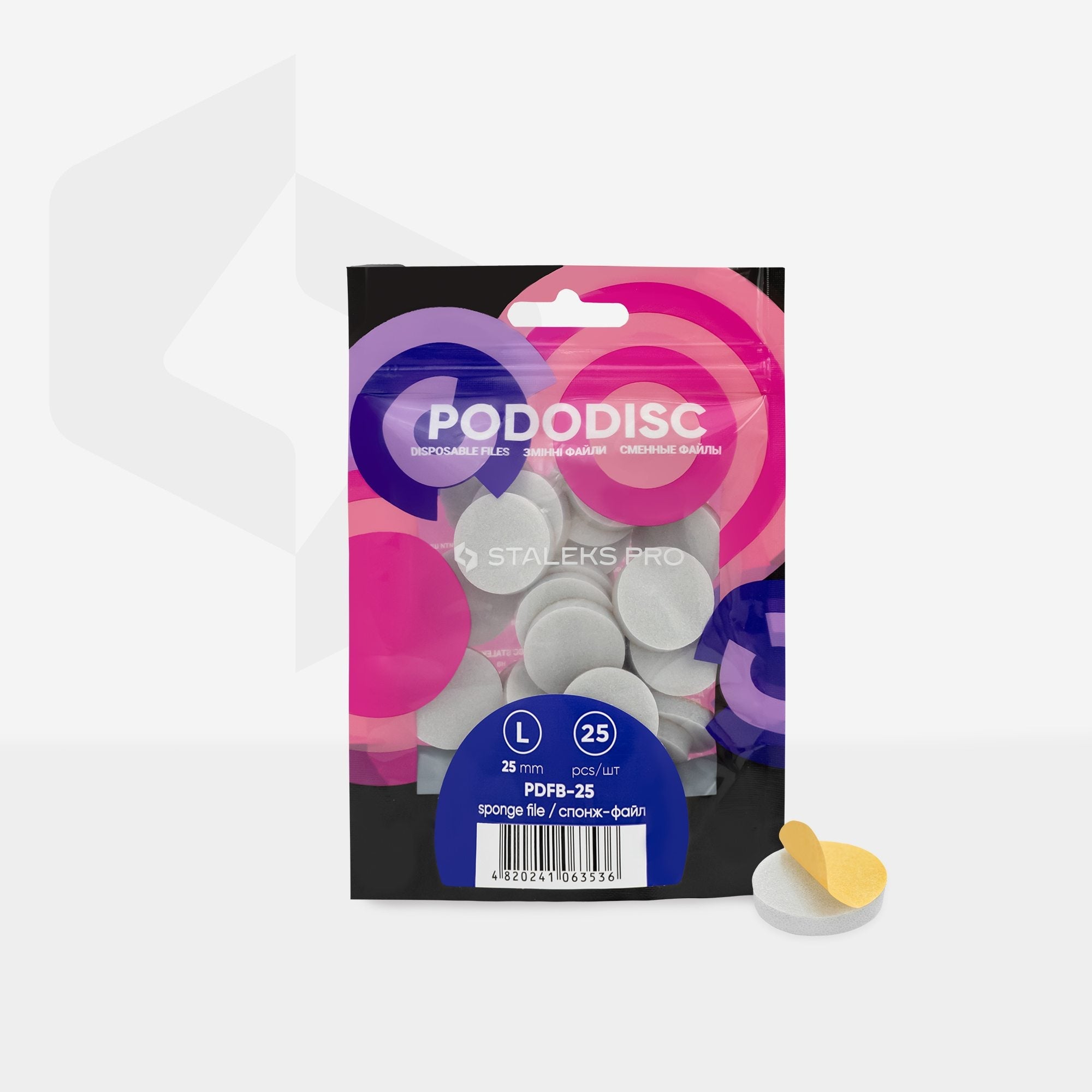 STALEKS EXPERT 25  PODODISC L Pilniki-gąbki do dysku pedicure 25 mm (25 szt.)